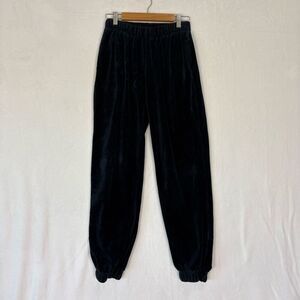 John Galt Brandy Melville Black Velour Jogger Sweatpants Size Small